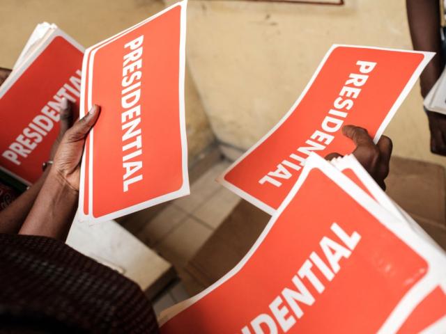 INEC officials handling election materials