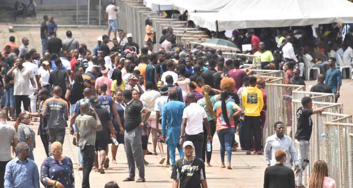 Nigerians registering for their permanent voter cards
